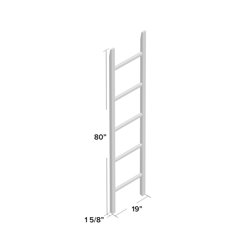 Solid Walnut Decorative Ladder with Natural Finish