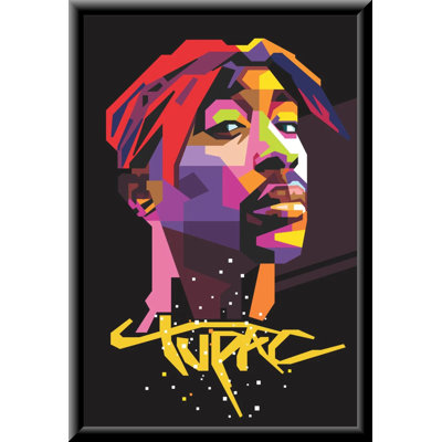 Tupac - Abstract - 24 x 36 Inch - Sturdy Engineered Wood Framed Art Poster with Plexi Glass