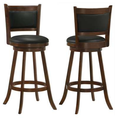 Chaise de bar pivotante rembourrée Jackman Châtaignier