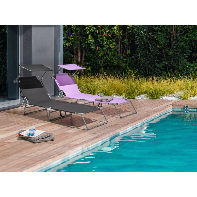 Sun Lounger FOLIGNO Metal, Black