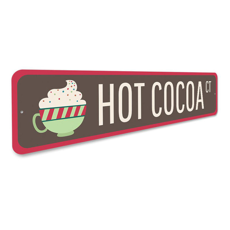 Plaque en aluminium Hot Cocoa, H 4 po x l 18 po x P 0,04 po