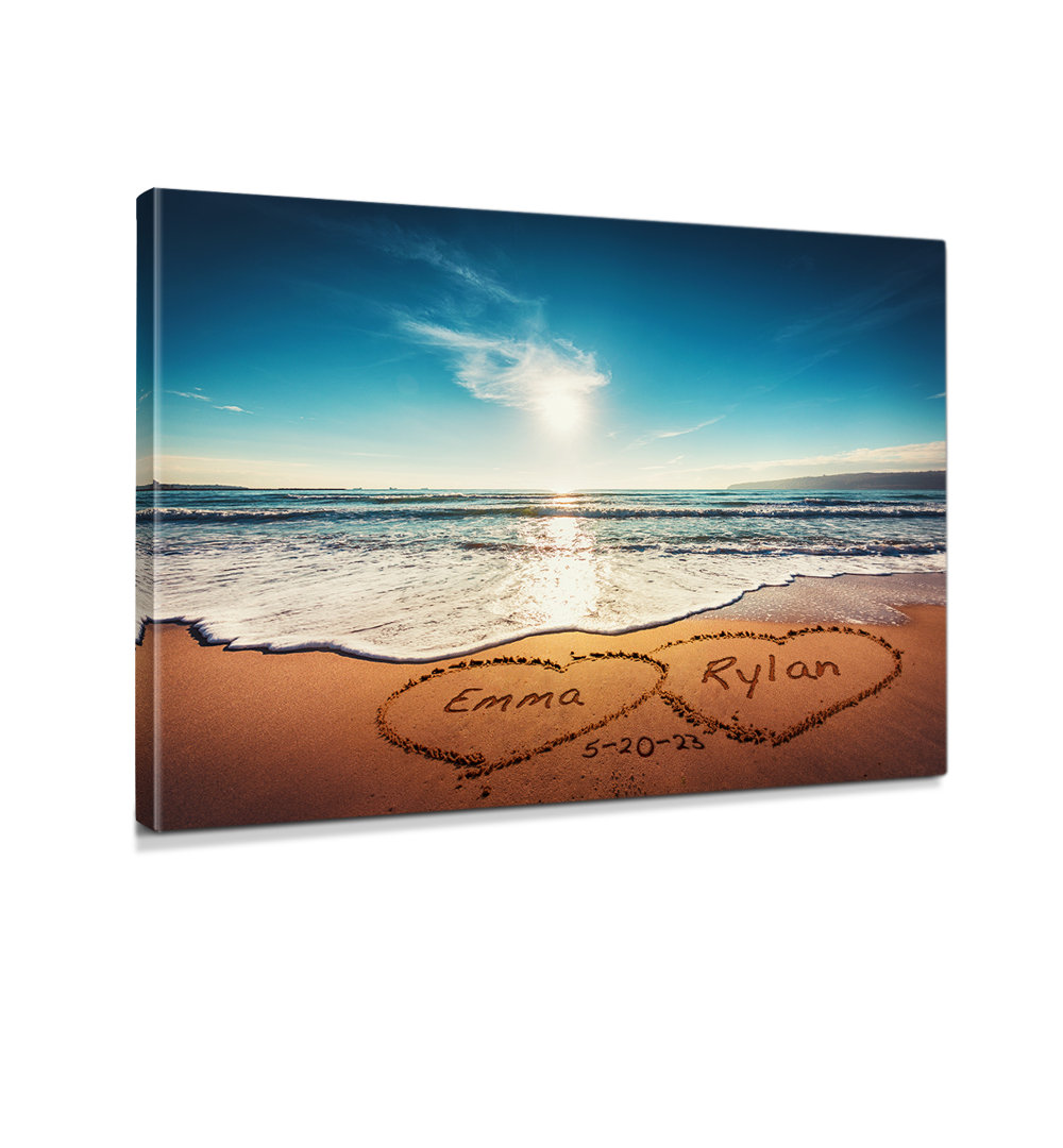 Heart in Heart, Personalized Artwork with Names and Date, Custom Gift for Anniversary, Wedding, Birthday, Holidays Dovecove 