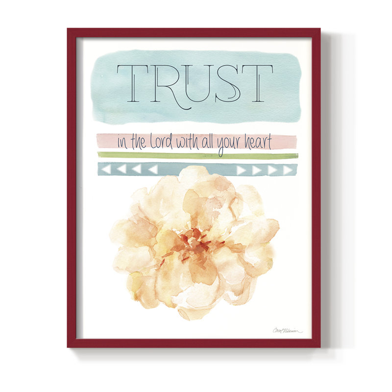 «Trust In The Lord», reproduction encadrée - bois massif, H 15 po x l 12 po, Red