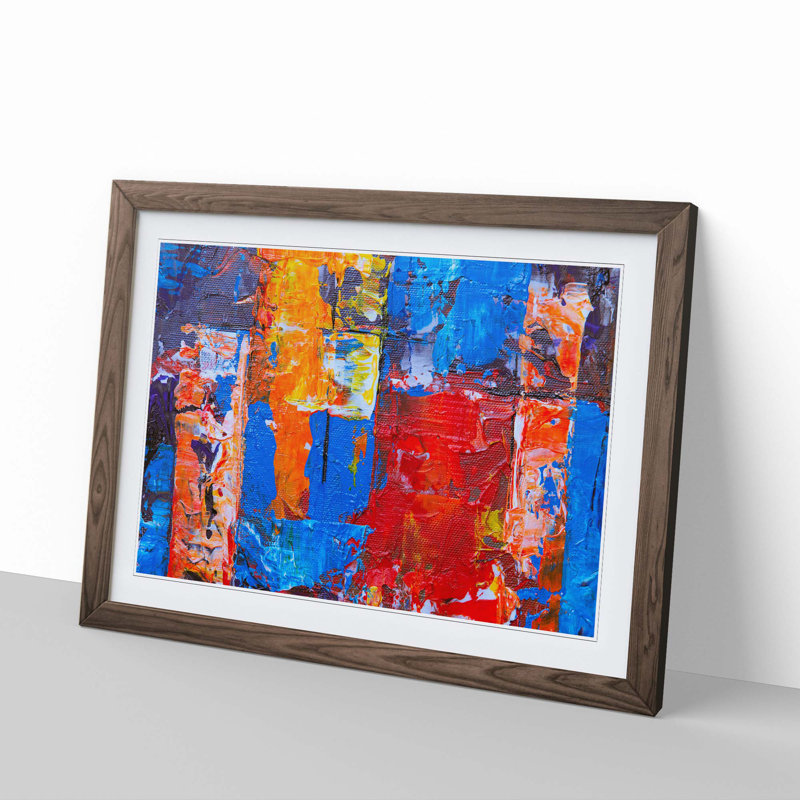 Abstract Art Painting Vol.328 by S.Johnson - Picture Frame Painting Print, Walnut Framed, 48cm H x 65cm W x 2cm D