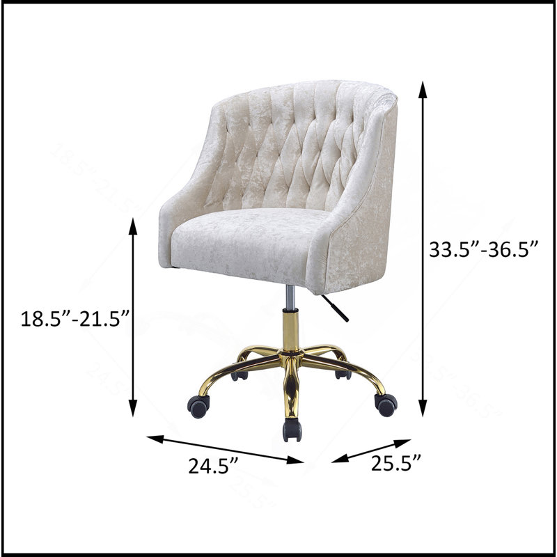 Luxueuse chaise de bureau capitonnée en velours pour le confort et la mobilité