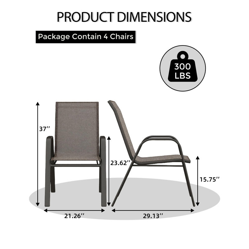 12.75cm H Metal Stacking Armchair, Brown