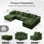Canapé d'angle modulaire en forme de U de 137 pouces, canapé Cloud en velours côtelé compressé 6 pièces avec modules amovibles, assise profonde, aucun assemblage requis-442106182