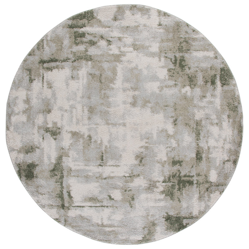Wave Performance Abstract Indoor Rug, Round 6'7"
