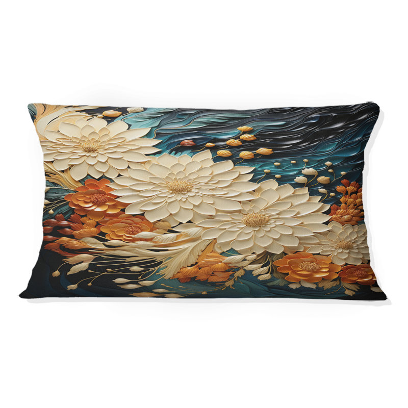 Coussin Orange Botanical Whirlwind III - Abstract Botanicals