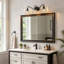 Luminaire de meuble-lavabo vintage 3 lumières avec abat-jour en verre d'inspiration pétale-347854402
