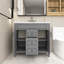 Meuble-lavabo simple 35,9 po avec plateau en céramique-1196552911