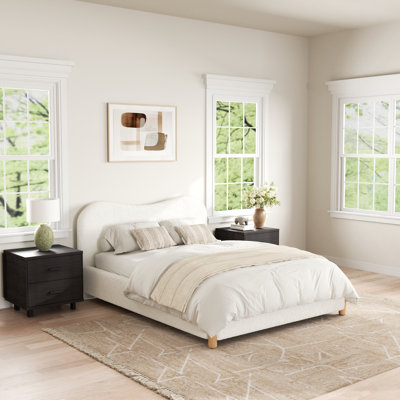 Upholstered Headboard Platform Bed Frame