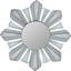 25" Sunburst Wave Glass Round Wall Mirror in , Silver