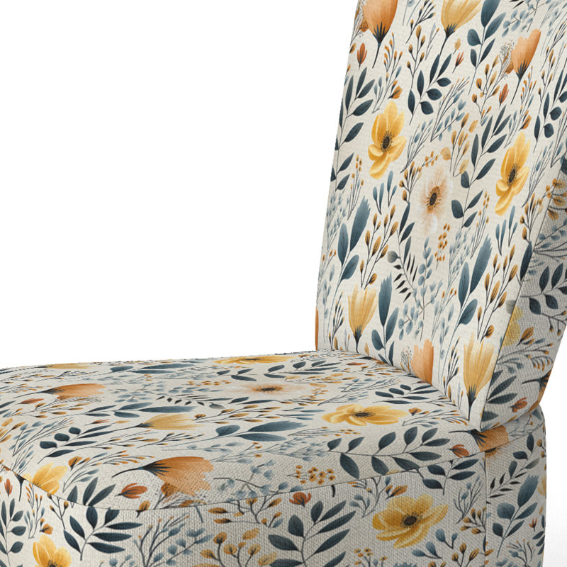 Chaise d'appoint rembourrée bohème et éclectique jaune