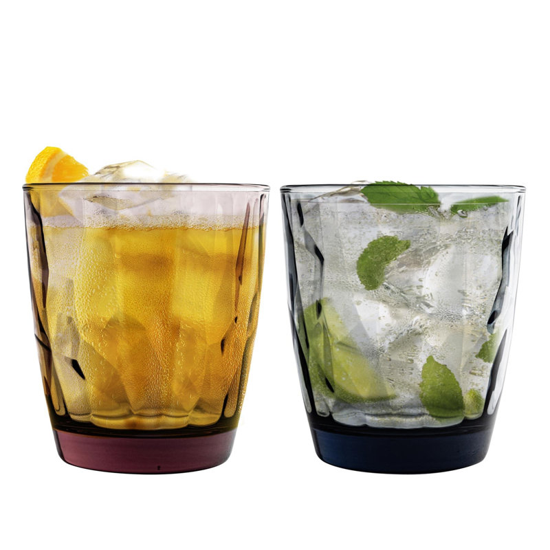 Diamond Water Glasses - 390ml - Blue/Purple