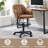 Brown Ergonomic Office Chair with PU Leather, Adjustable Swivel Desk Chair, Comfortable Computer Task Chair with Lumbar Support for Home Office or Study-1898579591