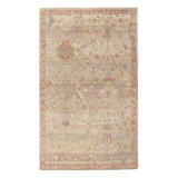 Nora Hand Knotted Wool Oriental Area Rug in Gray/Natural/Red