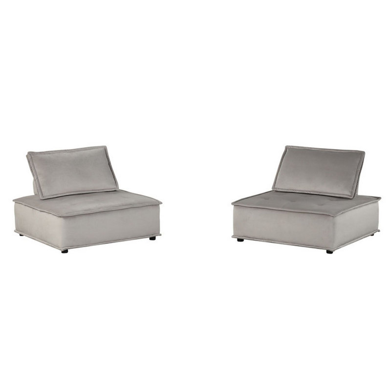 Méridienne Everly Quinn, Velours gris velours