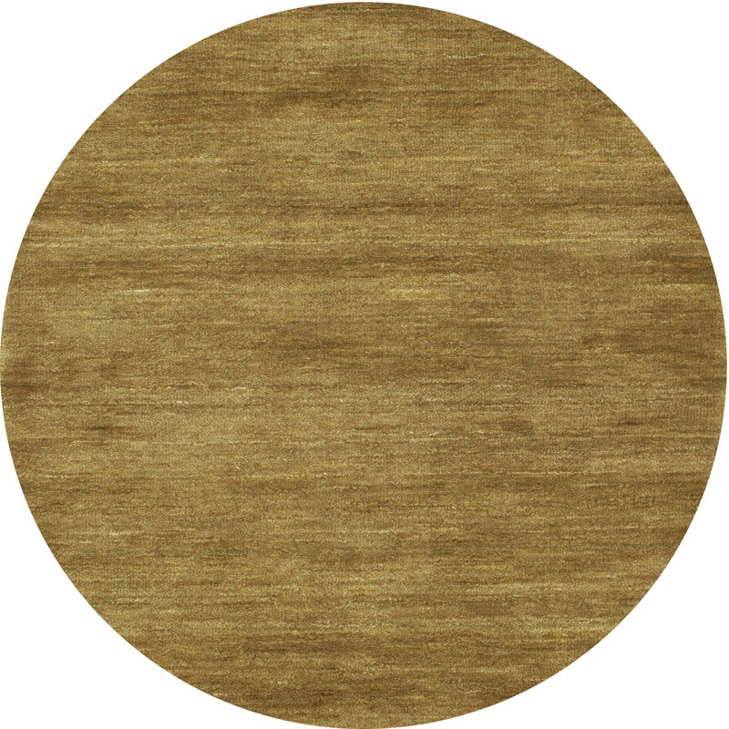 Tapis brun contemporain, Rond 5 pi