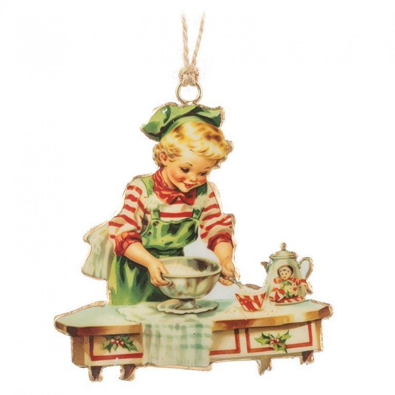 Ornement de Noël fille dans la cuisine