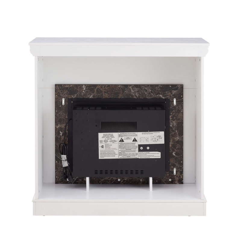 Electric Fireplace with Mantel and 23" Fireplace Insert, Adjustable Flame, Remote Control, White