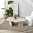 Modern Coffee Table, Travertine Color, 39.4 x 13.8 x 23.6 Inches | 100% Melamine Coated Particle Board Frame, PVC Edgebanding | Stylish Solid Beige Design, Perfect for Living Room & Contemporary Spaces-2024381752