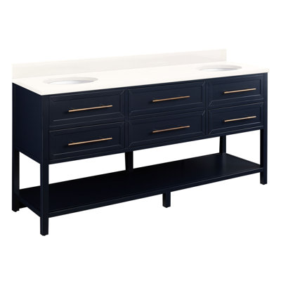 Ensemble de meuble-lavabo double 72 "avec lavabos encastrés rectangulaires Robertson