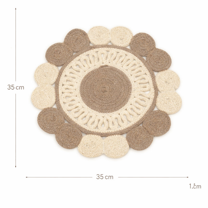 Cotton Floral Placemat, Grey