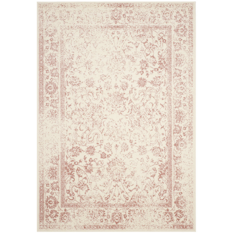 Stromsburg Floral Area Rug, Rectangle 183 x 244 cm, Ivory/Pink