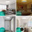 Plafonnier encastré avec veilleuse, luminaire de 36 W avec télécommande, CCT complet et luminosité réglable, plafonnier à DEL de 18 pouces pour la cuisine, le bureau et la chambre d'enfant-100209576-100209577
