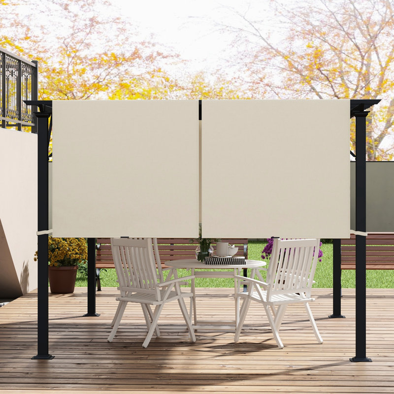 Remplacement de l'auvent Pergola, 4 x 18 pi, kaki, assorti à une pergola de 10 11,8 pi, processus d'installation pratique convenant à l'utilisateur