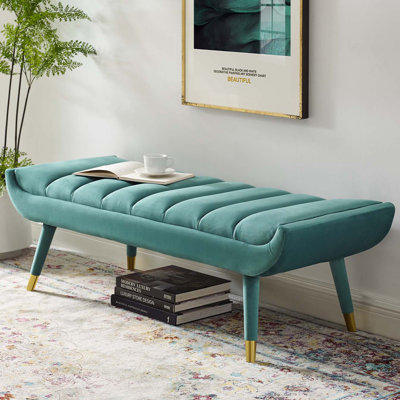 Silver Orchid Byron Tufted Velvet Accent Bench