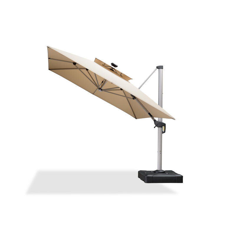 Samoti 3m X 9m Rectangle Cantilever Parasol, Beige, 300cm W x 400cm D, With Base