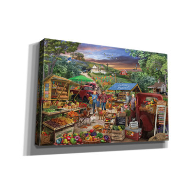 «Red Camions Farm Market» par Bigelow, illustrations sur toile