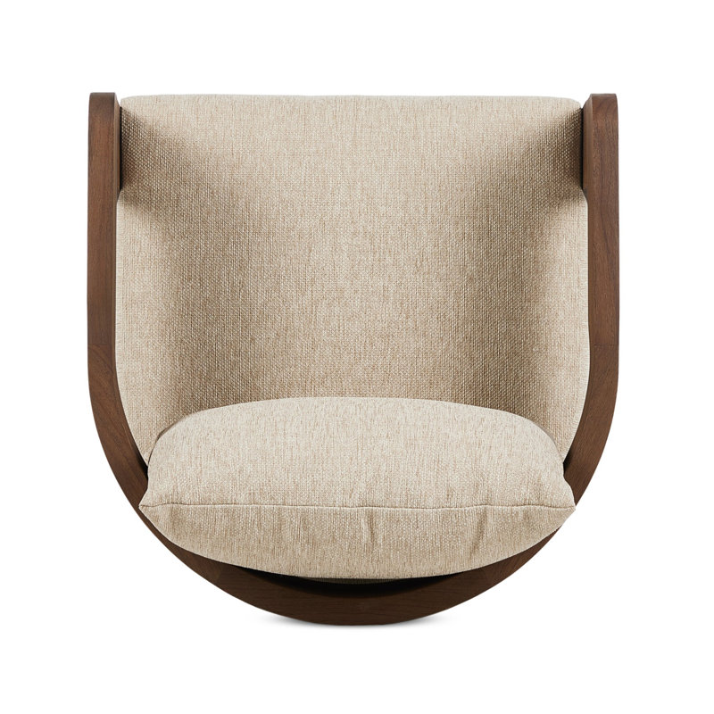 Jackson Teak Patio Dining Armchair with Cushion, Stained Toasted Brown Frame/Ellor Beige Cushion