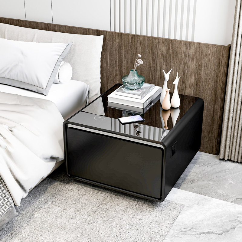 Modern Smart Side Table With Built-In Fridge