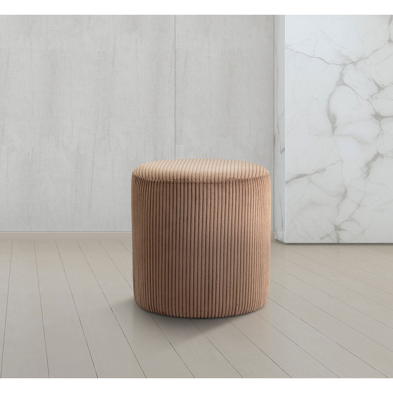Roy Baber Upholstered Ottoman, Brown Microsuede Fabric