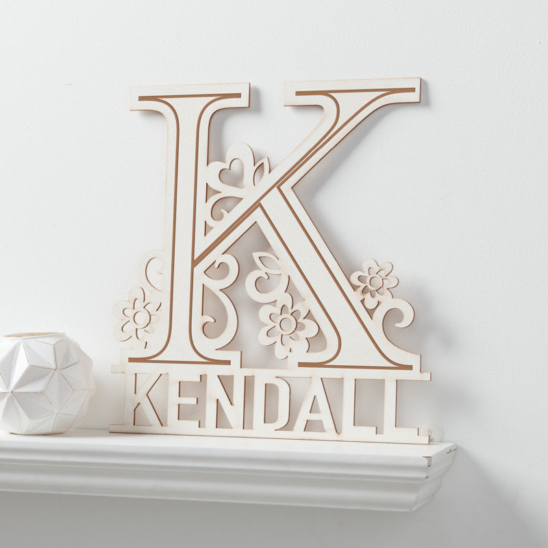 Text & Numbers Letter Block, White