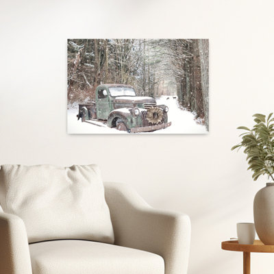 Man And Nature Vintage Abstract Deer Forest Winter Art
