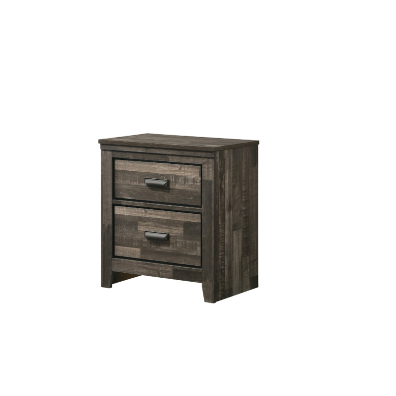 Javas 2 - Drawer Solid Wood Nightstand, Brown