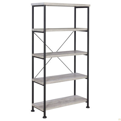Grey Driftwood 4-Shelf Bookcase