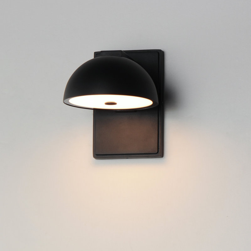 Dremann LED Wall Light, Black, 7" H x 6" W x 7.75" D