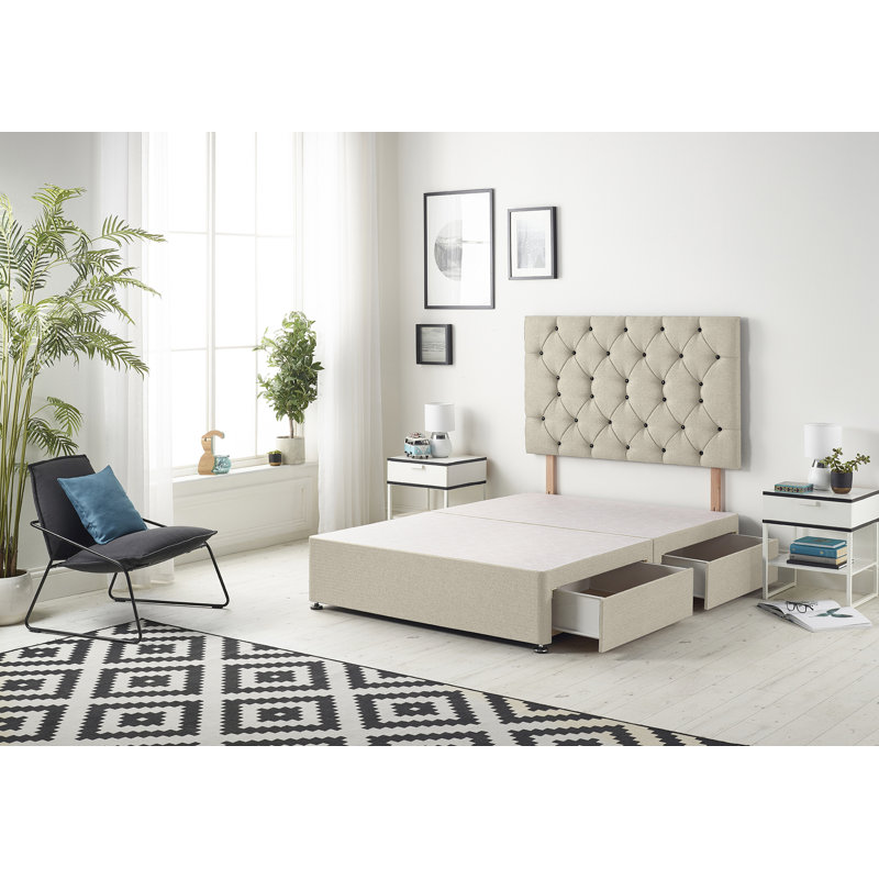Copple Divan Bed Base, No Drawer, Super King (6'), Grey