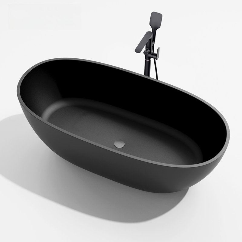 Ensemble de baignoire et douche H 63 po x l 22,4 po, Noir