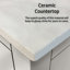 Meuble-lavabo blanc 30 po X P 18,25 po D, plateau en céramique blanche et Miroir