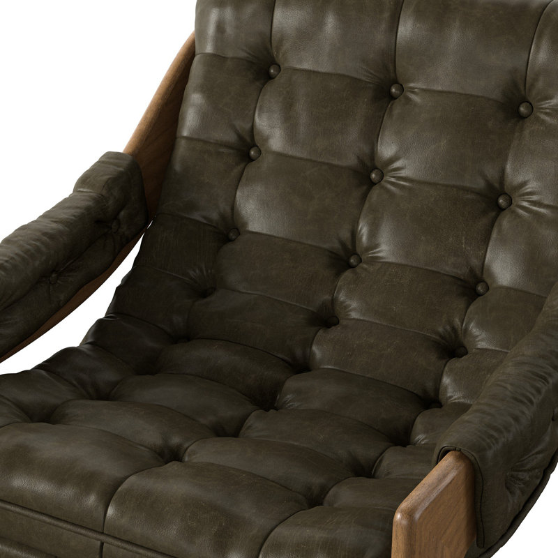 Kensington Armchair, Dulane Moss Genuine Leather, Weathered Sepia