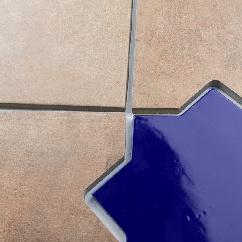 Argile Bordeaux 24-5/8 In. X 24-5/8 In. Porcelain Floor And Wall Tile Kit, Brown/Blue