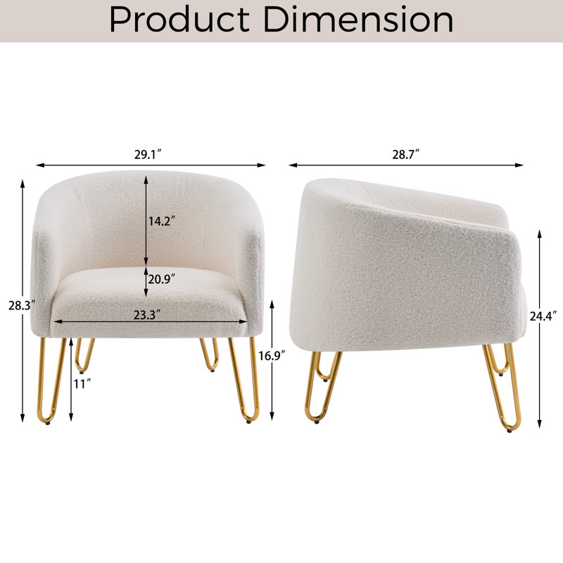 Fauteuil demi-tonneau Kashiff, Blanc