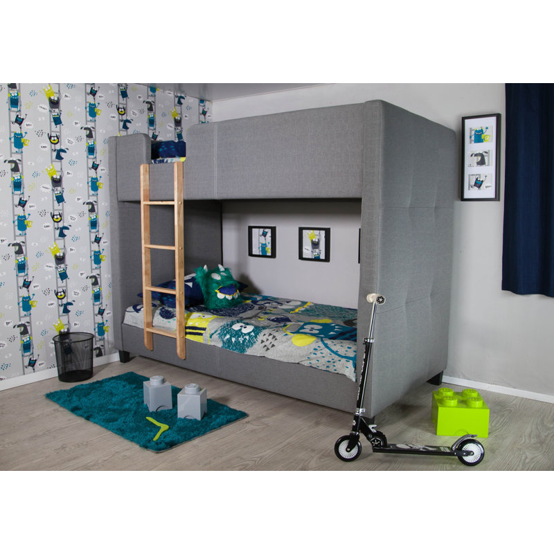 Heller Bunk Bed with Built-in Ladder Included, Grey