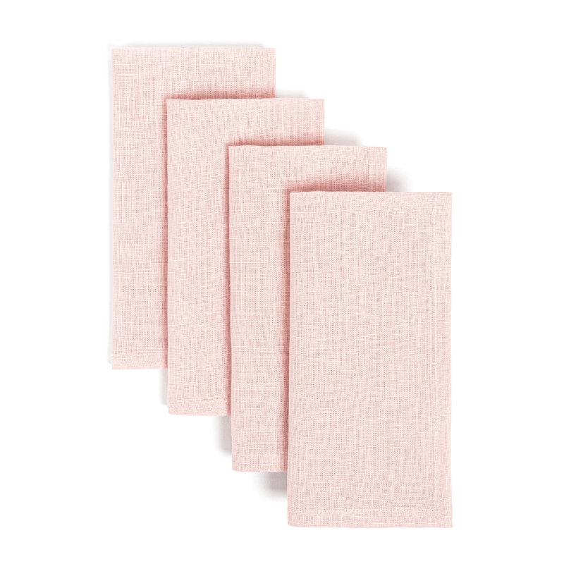 serviettes de table 100% lin, Rose
